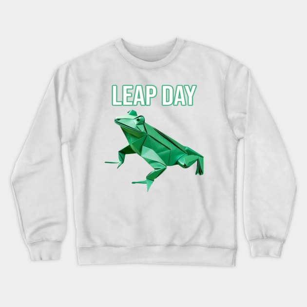 Leap Day Origami Frog - PanfurWare LLC Crewneck Sweatshirt by panfurwarellc